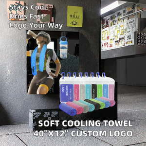 Soft Breathable 40x12 Cooling Towel with Custom Logo Quick-Dry Polyester/Nylon for Yoga Sport <b>Running</b> Gym & Fitness - Product Image 2