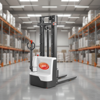 Gerbeur électrique économique JAKI QES1516E à batterie lithium-ion, à longue portée, AWD, pneus pleins, conduite debout, capacité de charge de 1,5 tonne