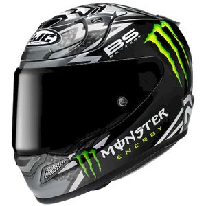 Casco Integrale per Moto Hjc Rpha 12 Grigio Nero Verde Taglia S in Fibra Composita Design Monsterenergy - Product Image 1