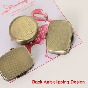 Blank DIY Logo Plastic or Metal Mini Pill Box Silver Bronze Chrome Rose Gold Travel Daily Dispenser <b>Small</b> Medicine Box Organizer - Product Image 5