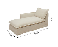 Nordischer Minimalistischer Chaiselongue-Sessel aus Gewaschenem Leinen, Vintage Prinzessinnen-Bank, Verstellbar für Wohnzimmer, Schlafzimmer, Wohnmöbel
