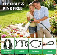 LONGYINGFEI Tuyau d'arrosage de jardin en PVC de 7,6 m (25 pieds), non extensible, flexible, robuste, léger, anti-fuite, anti-pli, haute pression, anti-UV