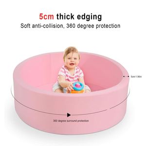 Piscine à balles ronde d'intérieur en mousse à mémoire de forme rose clair de haute qualité pour tout-petits, enfants et usage scolaire, lavable - Product Image 3