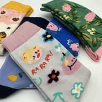 Nouvelle arrivée personnalisé équipage plein coton mignon femmes chaussettes dessin animé Figure lapin fleur drôle caca mi Tube mignon chaussettes pour les femmes