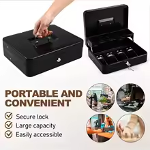 Oem mini điện tử tiền mặt đăng ký 4 hóa đơn 5 đồng xu bán lẻ kim loại tiền hộp tiền mặt với sự kết hợp khóa cho an ninh ngăn kéo tiền mặt - Product Image 5