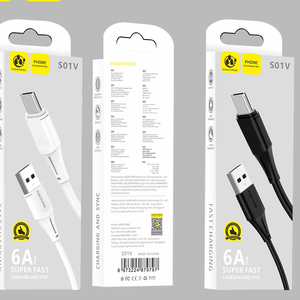 <span class=keywords><strong>C</strong></span>âbles de charge rapide et de transfert de données <span class=keywords><strong>USB</strong></span> vers <span class=keywords><strong>Micro</strong></span> TYPE <span class=keywords><strong>C</strong></span> VDENMENV CHINA SASATHREE S01V S01T 6A pour téléphones - Product Image 1