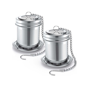 WELAND a maglia Extra Fine infusore per tè sfuso 18/8 in acciaio inossidabile a catena estesa gancio per colino per tè e spezie condimento per tè più ripido - Product Image 1