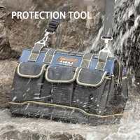 Sac à outils multifonction en tissu Oxford 1680D, sac d'électricien multi-poches, imperméable, anti-chute, sac de rangement W24-225