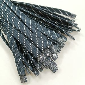 Durable 100% Polyester Hoodie and Pants Drawcords Shoelaces Comfortable Flat <b>Drawstring</b> with Glitter silicone tips for Garments - Product Image 1