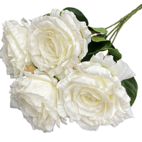 Großhandel 5 Köpfe Seide Rosen Busch Hochzeit Dekor große künstliche Blumen Rose Bündel in loser Schüttung