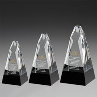 Premio de trofeo de madera de cristal personalizado Noble para reconocimiento corporativo Regalo de negocios Trofeo de cristal de alta calidad con base de madera
