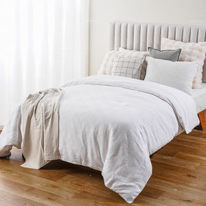 Ensemble housse <span class=keywords><strong>de</strong></span> <span class=keywords><strong>couette</strong></span> en coton motif coquillage blanc neige Queen King <span class=keywords><strong>de</strong></span> grande taille avec fermeture à bouton et fermeture éclair - Product Image 1