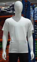 T-shirts unisexes blancs simples et bon marché en gros à 1 dollar