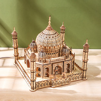 Mainan Puzzle Kayu 3D DIY Buatan Tangan Mainan Edukatif untuk Dekorasi Model Rakitan Taj Mahal