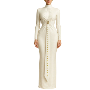 Shop Online Beige Long Gown Elegant Satin Fabric | Alibaba.com