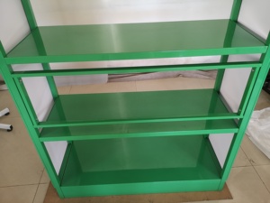 Ağır hizmet tipi dört katlı Metal motor ağır ürün ekranı ve depolama için yağ vitrini pil ekran standı - Product Image 6