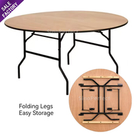 Table de banquet pliante en bois avec pieds repliables, empilable, pour mariage, réception, hôtel, restauration, mobilier d'extérieur, table à manger pour événements