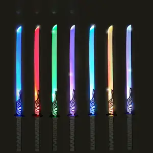 Trẻ em ánh sáng Saber Flash Stick đầy màu sắc Flash trận chiến âm thanh laser thanh kiếm đêm thị trường gian hàng partytoys