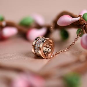 Xingyue Gems Fashionable and High Quality 18K Rose Gold Round Brilliant Cut Moissanite Pendant <b>Necklace</b> GRA Certified - Product Image 6