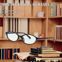 Monture de lunettes de vue ovale vintage à monture complète, prix d'usine, en TR90, anti-lumière bleue, unisexe, confortable et durable