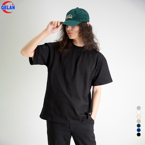 T-shirt Homme <span class=keywords><strong>Gelan</strong></span> 350g Oversize à Épaules Tombantes et Encolure Ajustée – Qualité Personnalisée Streetwear en Coton Épais Style Décontracté - Product Image 4