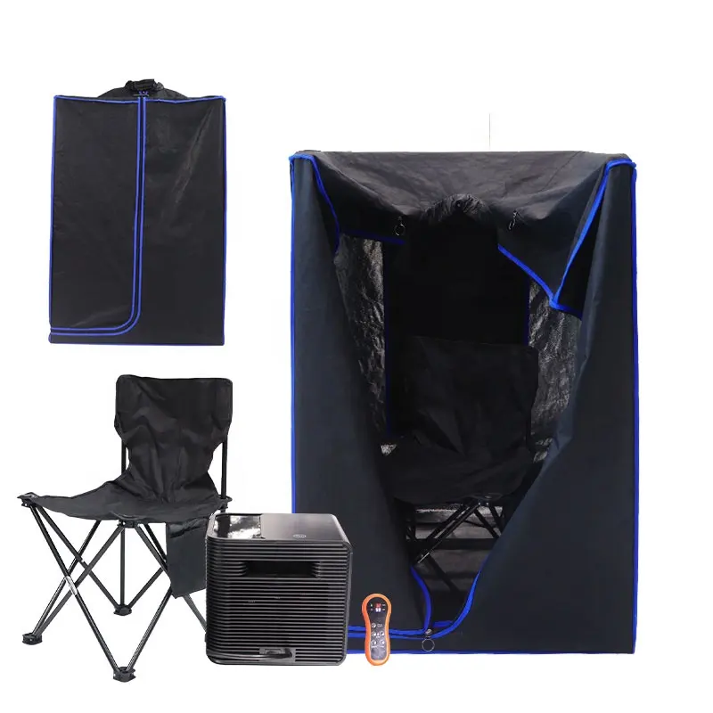 Kotak sauna uap kering lipat pribadi, peniup udara inframerah tenda sauna seluruh tubuh santai portabel