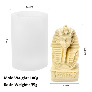 Moule en silicone écologique pour bougies parfumées Pyramide <span class=keywords><strong>de</strong></span> l'Égypte Pharaon, moule à savon en plâtre, moule à bougie, outils pour gâteaux, décoration intérieure - Product Image 4