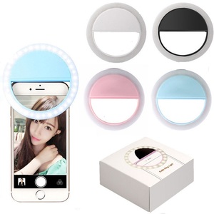 Lampe à selfie LED rechargeable portable pour fille, petite <span class=keywords><strong>mini</strong></span> lampe annulaire LED pour smartphone, téléphone - Product Image 1