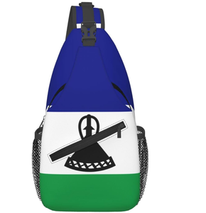 Drapeau du Kenya Sac à bandoulière personnalisé de haute qualité Sacs à dos à bandoulière Crack Chest Bags - Product Image 2