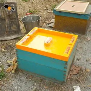 Bebedero de agua de abeja de 4,5 l, alimentador de abeja superior de plástico automático de 10 marcos para colmenas