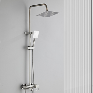 Ensemble de douche mural effet pluie pour salle de bain, design hôtelier, <span class=keywords><strong>kit</strong></span> mitigeur 3 voies avec pommeau pour rénovation de salle de bain - Product Image 3