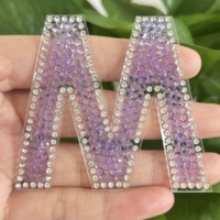 Autocollant Résine Strass Lettre Motif Alphabet Anglais Cristal Applique Fer sur Patchs pour Sacs à Vêtements