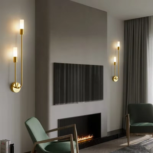 Lámpara <span class=keywords><strong>de</strong></span> pared nórdica <span class=keywords><strong>de</strong></span> lujo para sala <span class=keywords><strong>de</strong></span> estar, moderna, minimalista, LED, negra y dorada, creativa, para TV, fondo <span class=keywords><strong>de</strong></span> pared, pasillo, dormitorio, lámpara <span class=keywords><strong>de</strong></span> noche - Product Image 3