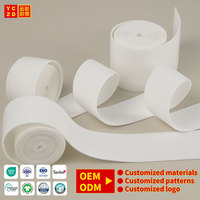 Bande élastique jacquard de 2 pouces avec logo personnalisé d'usine OEM, sangle élastique de 8 mm en nylon pour la décoration de vêtements et sous-vêtements