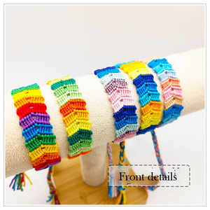 Nueva Pulsera Bordada con Letras de <span class=keywords><strong>Amor</strong></span>, Hecha a Mano, Arcoíris, <span class=keywords><strong>Amistad</strong></span>, Orgullo <span class=keywords><strong>Gay</strong></span>, con Borlas - Product Image 3