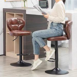 Tabourets de bar de cuisine modernes et luxueux, tabourets de bar réglables en hauteur avec dossier pivotant de luxe pour la maison ou l'hôtel - Product Image 3