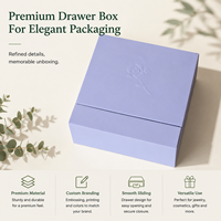 Boîte cadeau personnalisée avec tiroir, boîte en papier rigide de luxe avec poignée en ruban pour bijoux, cosmétiques, parfums et emballages de vente au détail