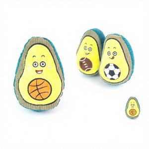 Giocattolo Interattivo Ecologico per Cani/Gatti, Palla Durevole in Poliestere con Polline di Mais, 14.5*10*7cm, Stile Avocado, Confezione in Sacchetto YM8242 - Product Image 1