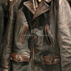 Abbigliamento all'Ingrosso Giacche da <span class=keywords><strong>Uomo</strong></span> Casual Antivento Personalizzate in Vera <span class=keywords><strong>Pelle</strong></span> di Cavallo di Alta Qualità - Product Image 3