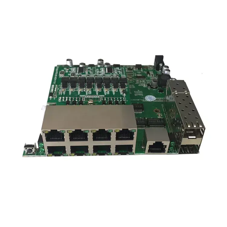 8 Ports voller Gigabit 2 SFP Uplink L2 verwalteter Switch SSL Poe Switch Modul Board