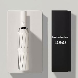 Paraguas Personalizado L de 10 Varillas, Plegable en Tres Secciones, Totalmente Automático, Resistente al Viento, 105 cm de Diámetro, Estructura de Hierro y Fibra de Vidrio, con Logotipo del Cliente - Product Image 1