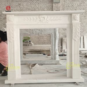 เตาผิงหินอ่อนหินธรรมชาติที่ทันสมัยเตาผิงหินอ่อนล้อมรอบตกแต่งเตาผิงอิสระขัด - Product Image 3