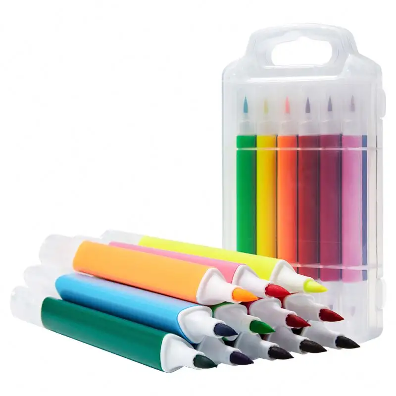 24 قطعة الألوان غرامة بطانة الرسم اللوحة المائية أقلام تلوين أقلام المزدوج تلميح فرشاة القلم اللوازم المدرسية