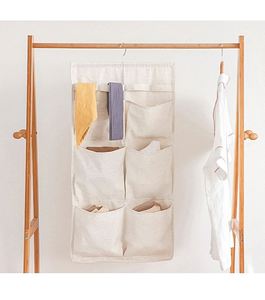 Hot Selling Hanging <b>Storage</b> Organizer Linen Cotton Double-sided Hanging <b>Storage</b> Organizer - Product Image 6