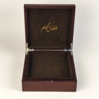 Boîte à chocolat en bois creuse gravée au laser avec logo personnalisé, recyclable, boîte cadeau carrée en bois de luxe, Moyen-Orient, Ramadan, Eid