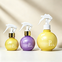 Flacon pulvérisateur en forme de boule 100ml 150ml 350ml en plastique PET rechargeable pour parfum, couleur personnalisée, avec bouchon à vis et pulvérisateur à gâchette