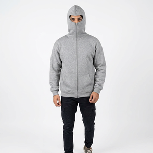 Fabricants de sweats à capuche, sweat-shirt à capuche double à fermeture éclair surdimensionné et lourd personnalisé, masque de ninja et cagoule - Product Image 1
