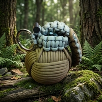 Porte-clés robuste en paracorde 550, kit de survie tactique, équipement d'urgence, breloque de sac tressée à la main pour la randonnée, le camping, cadeau