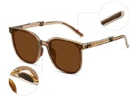 Lunettes de soleil unisexes à monture surdimensionnée pliante carrée pour adultes Lunettes de soleil de protection Uv 400 Polarisation Tac