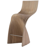 Tabouret de bar paramétrique en bois sculpté à la main, mobilier d'intérieur, chaise au design ondulé